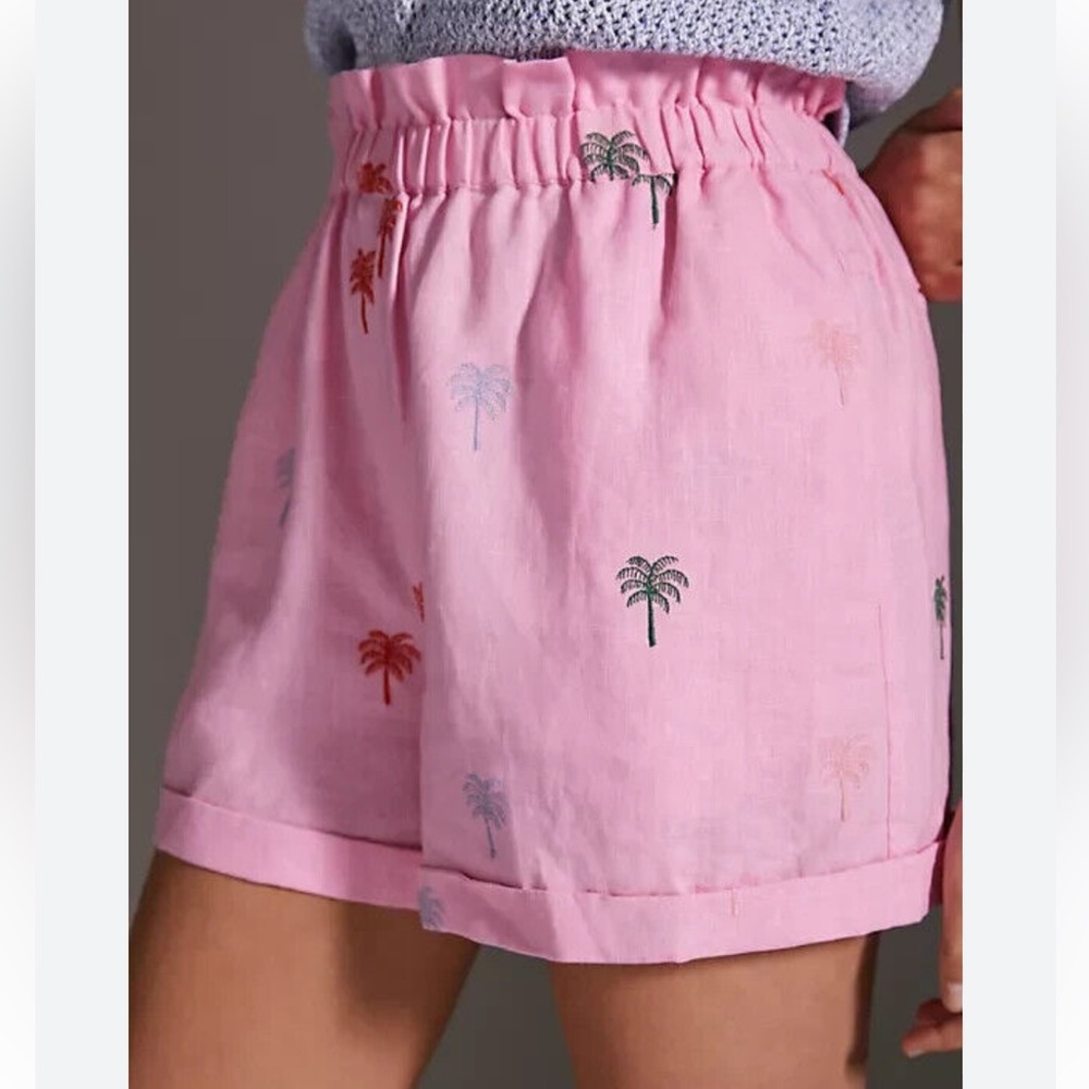 Anthropologie x Farm Rio pink shorts extra large